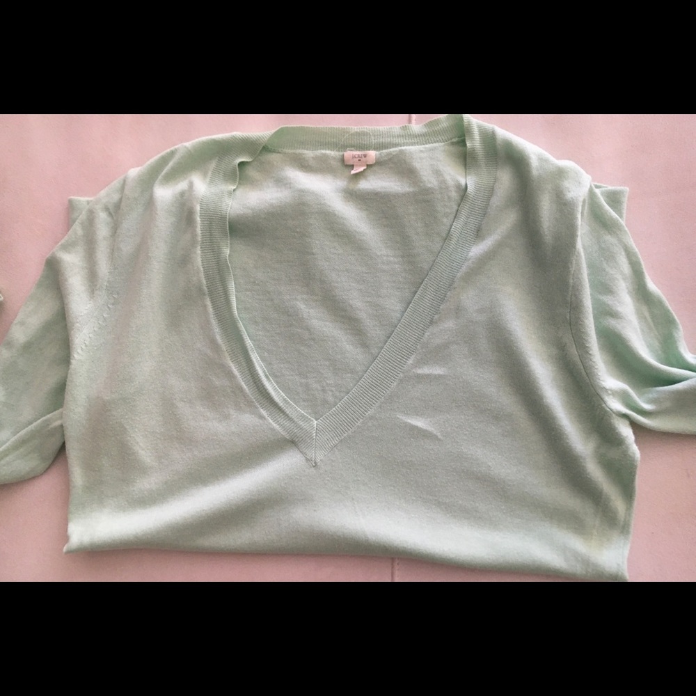 J Crew Factory. Mint colored cotton light sweater.